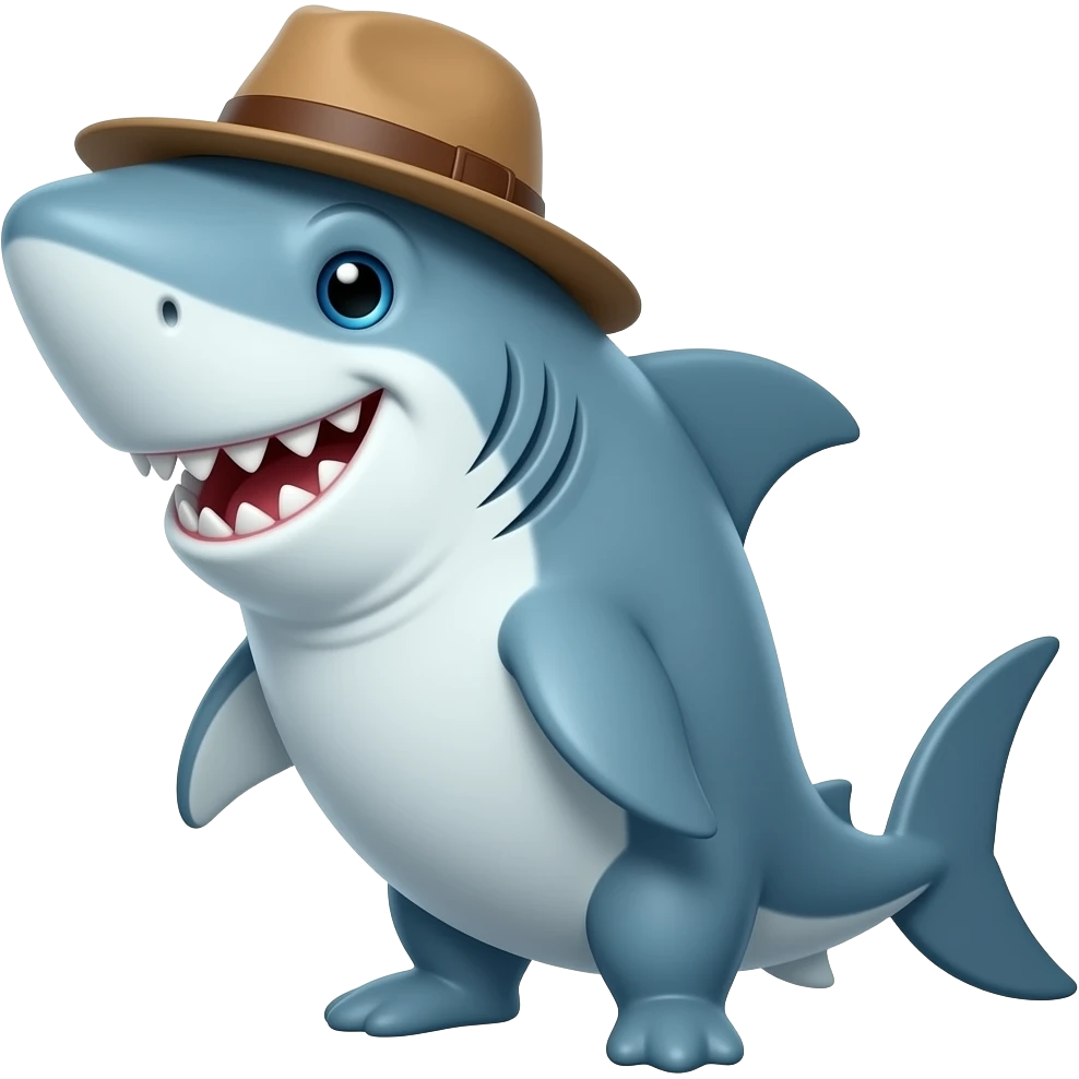 Tiburón con sombrero emoji