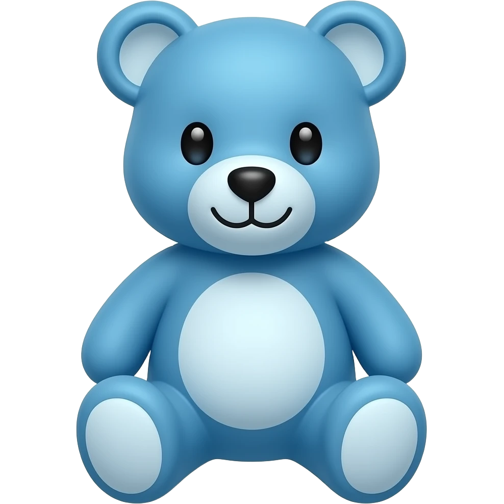 Blue teddy emoji