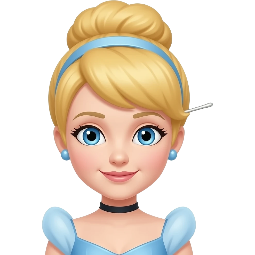 Золушка  в образі феі  з голубими очами з палачкой emoji