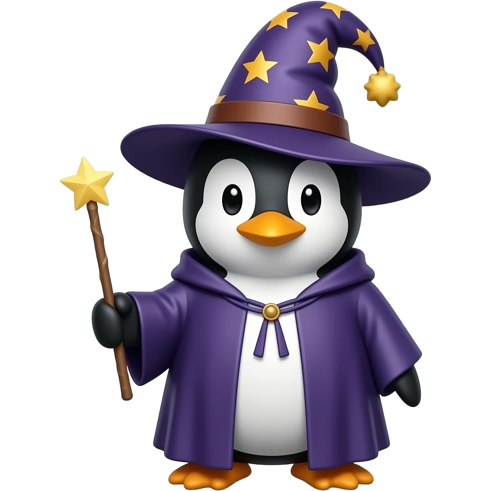 Penguin Wizard emoji