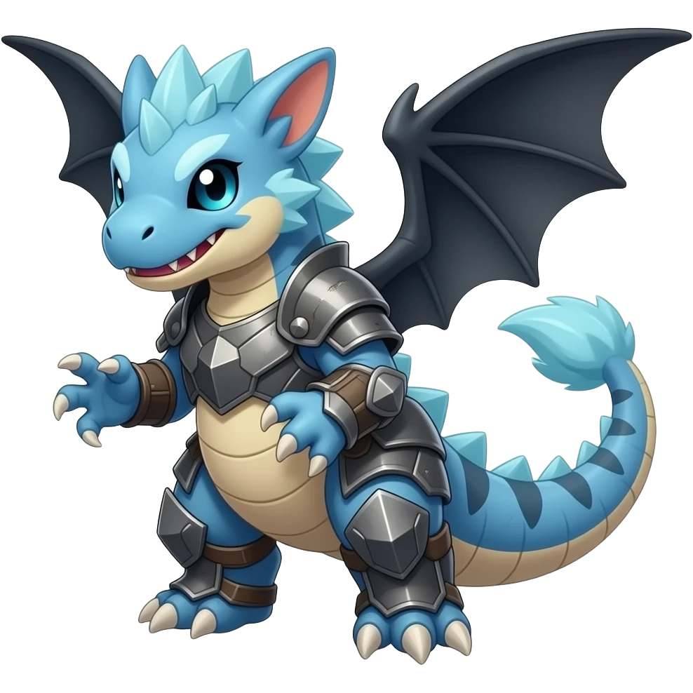 Cute Tepetlisaurus-Amaura-Aurorus-Tyranitar-Axew-Tyrantrum-Sableye-hybrid emoji