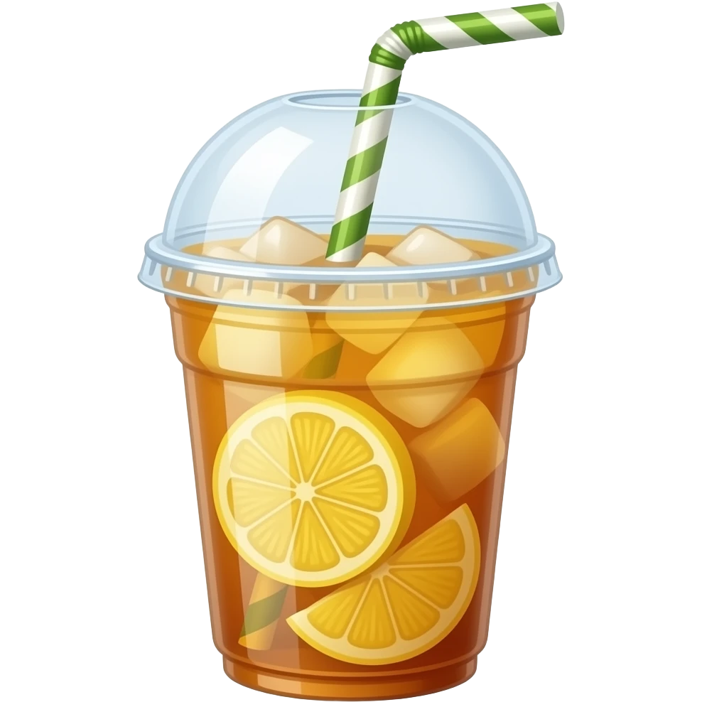 果茶 大杯 塑料杯 冰块 需要吸管 里面只要片状柠檬 emoji