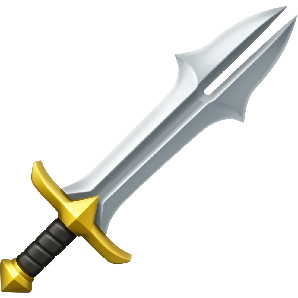 Sword should have two tips like two point sharp emoji