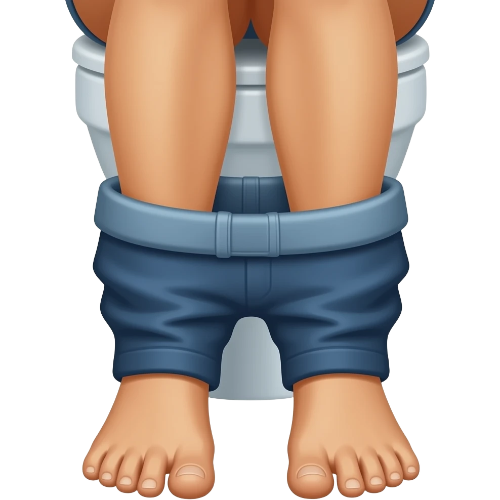 Woman on toilet sole of the feet view emoji