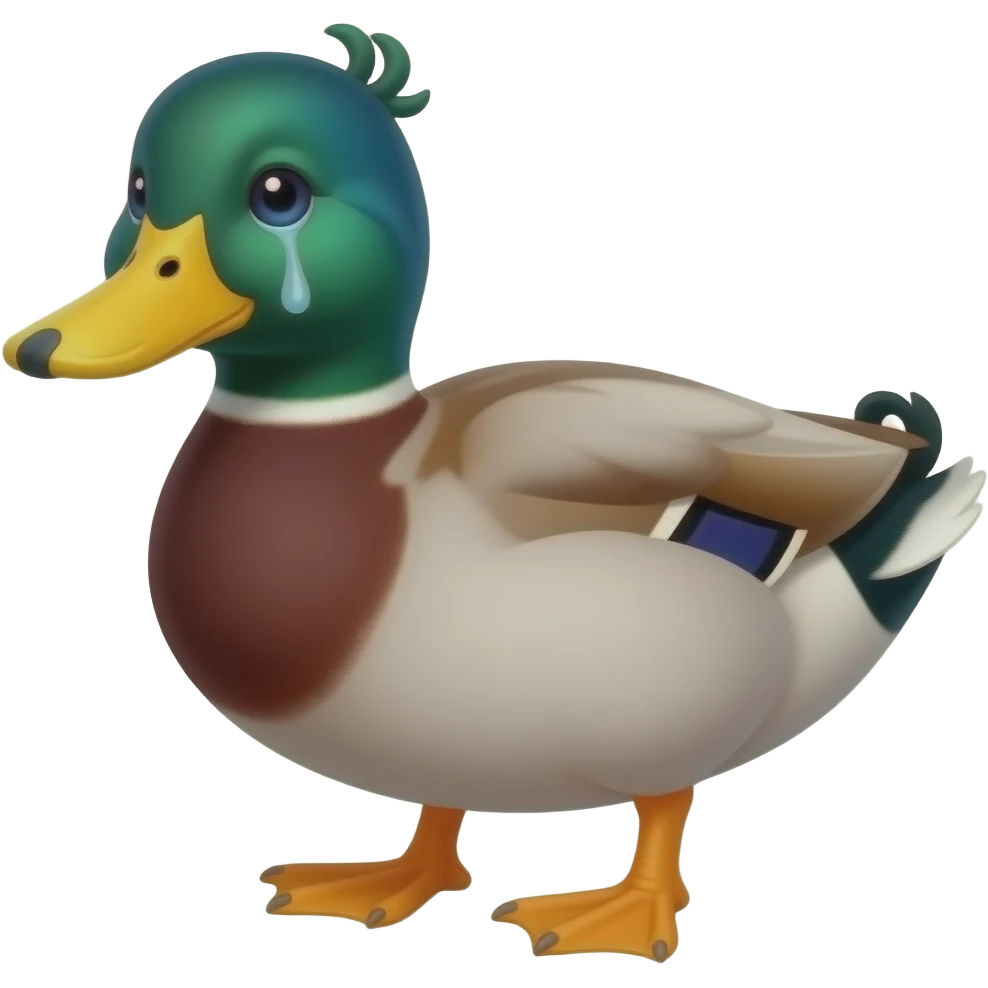 Scared duck emoji