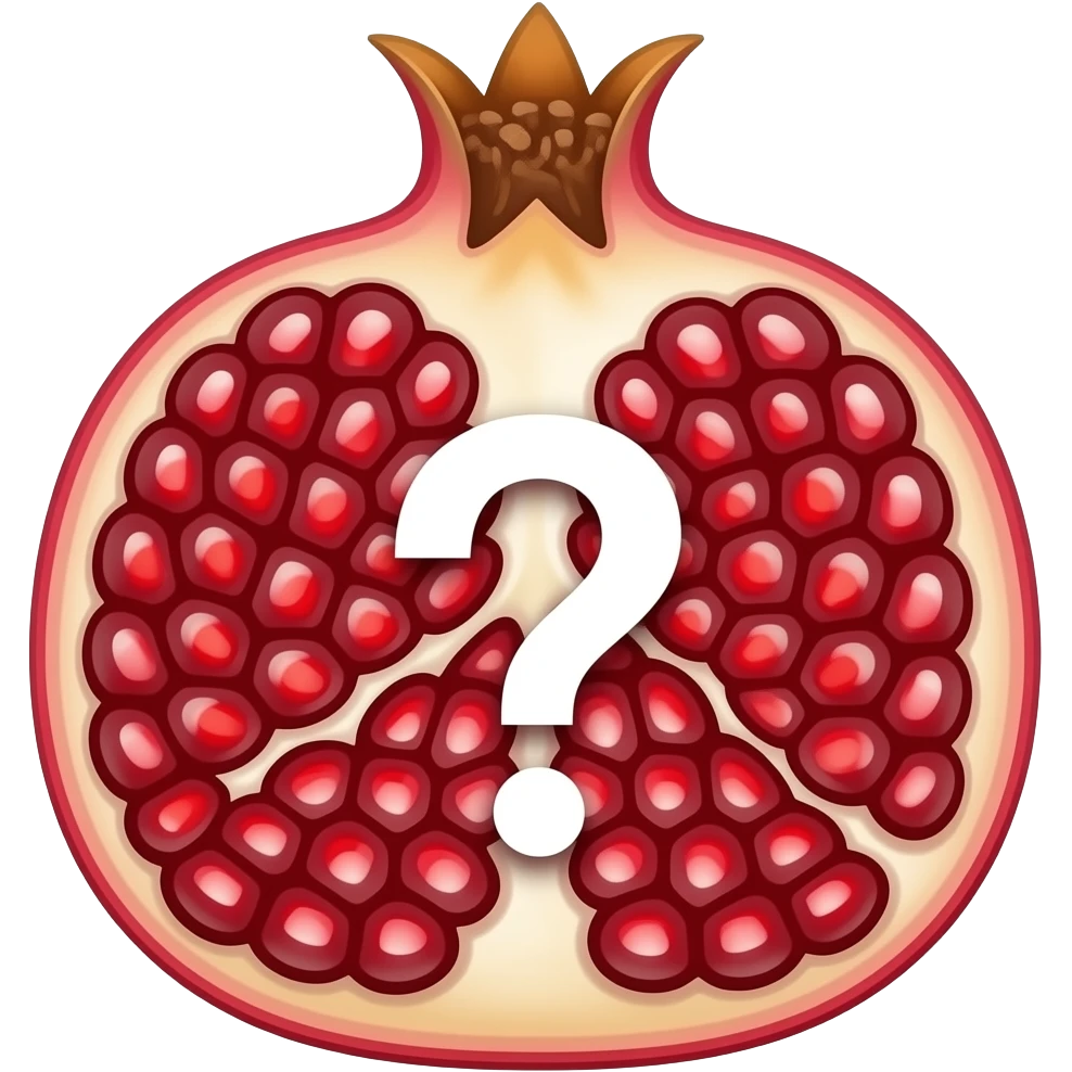 Pomegranate question mark emoji