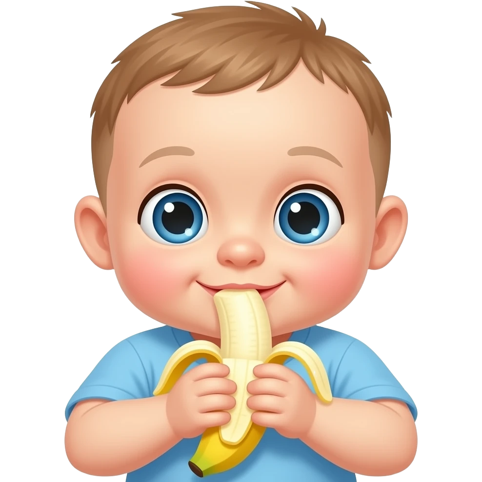 It is a big baby eating a banana emoji