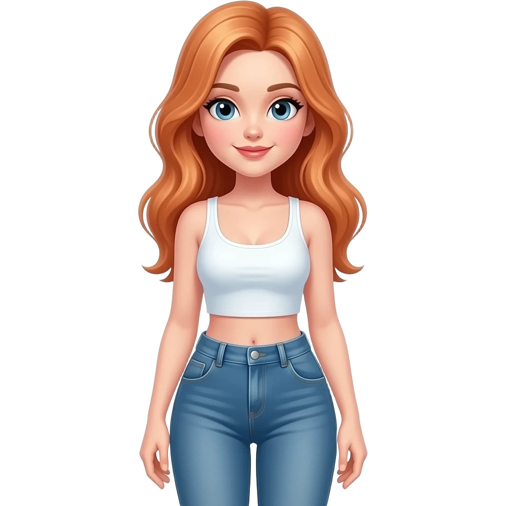 A girly with light red hair almost blonde and tall and hot with full body legs and feet emoji