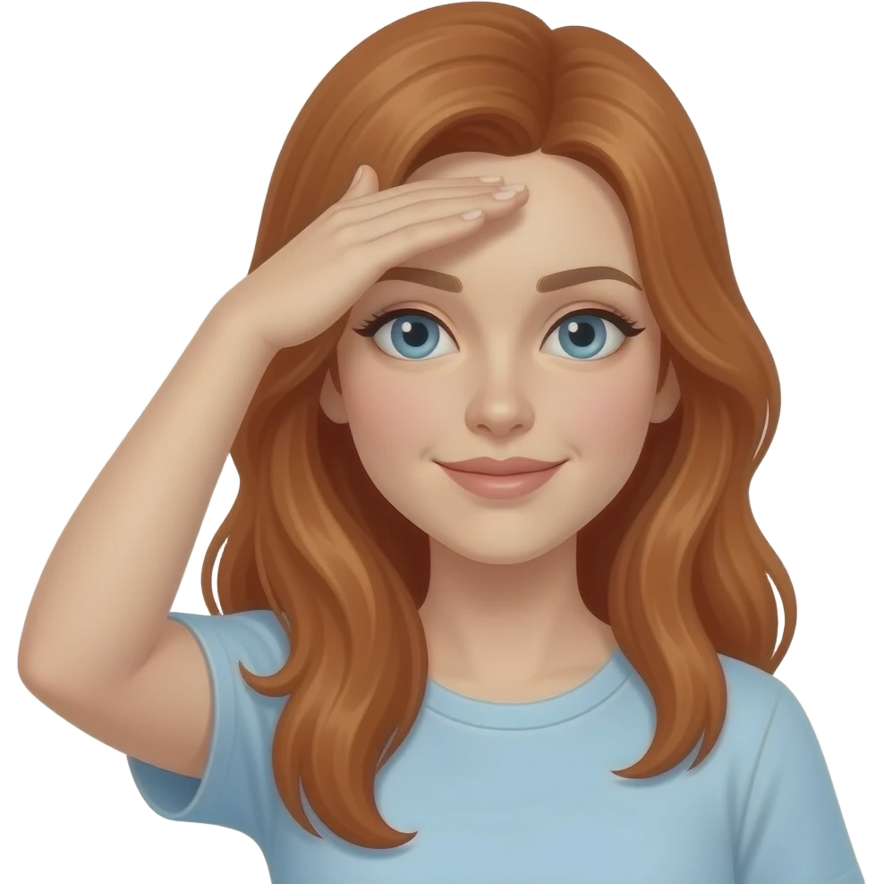 Redhead woman putting their palm on their forehead emoji