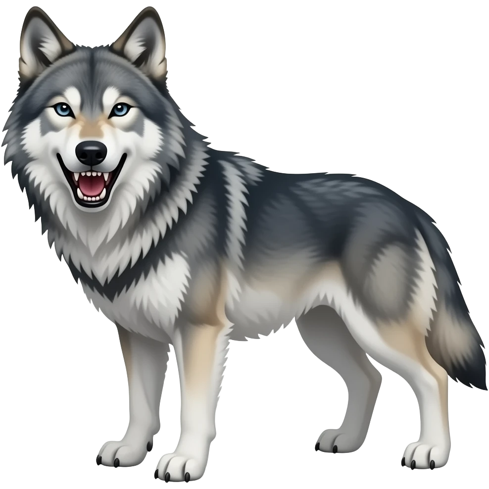 Aggressive wolf emoji