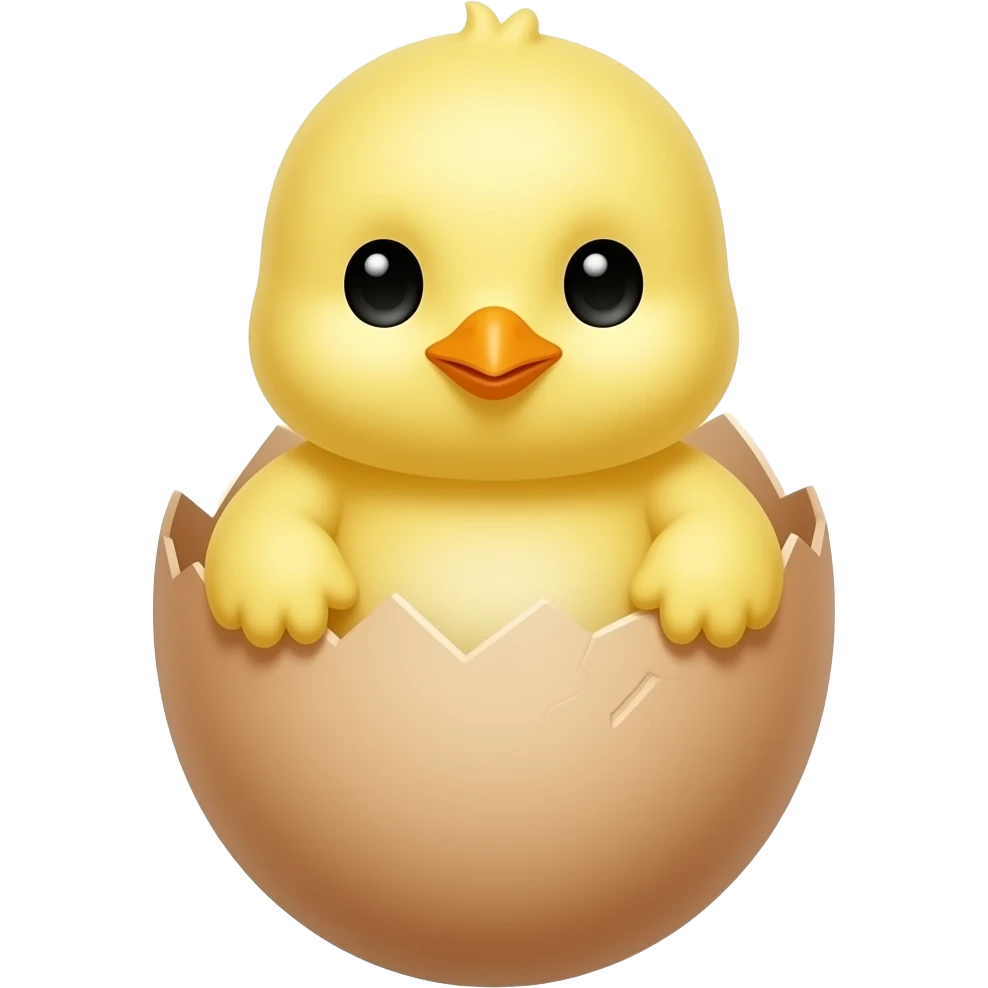 Baby chick in the shell of a broken egg emoji