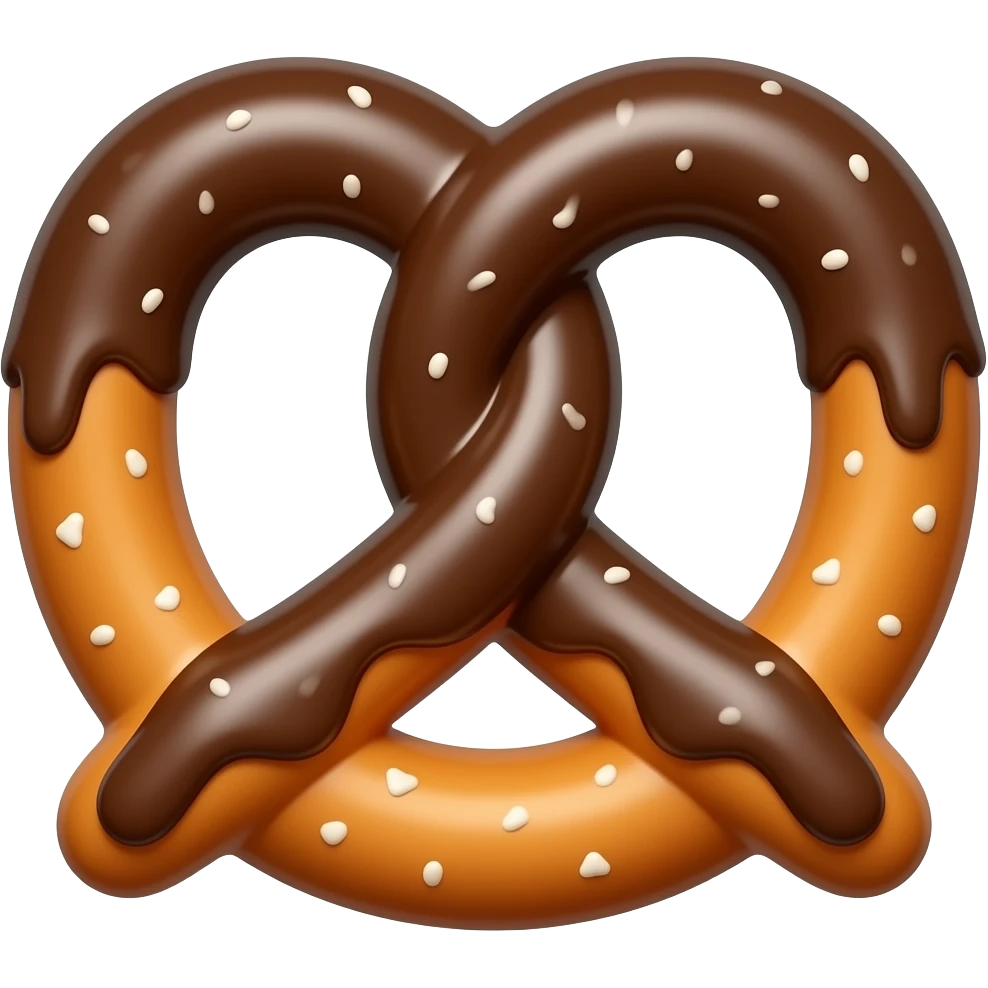 full chocolate pretzel emoji