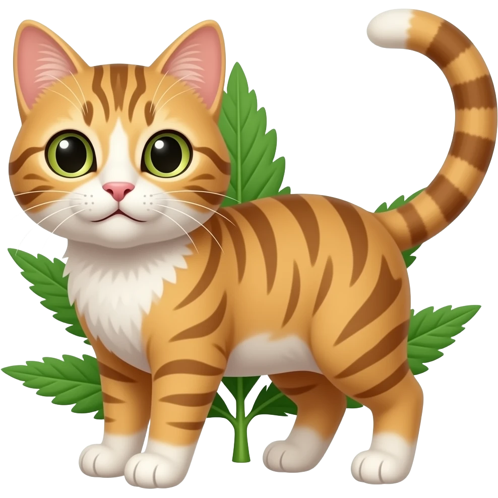 Cat on weed emoji