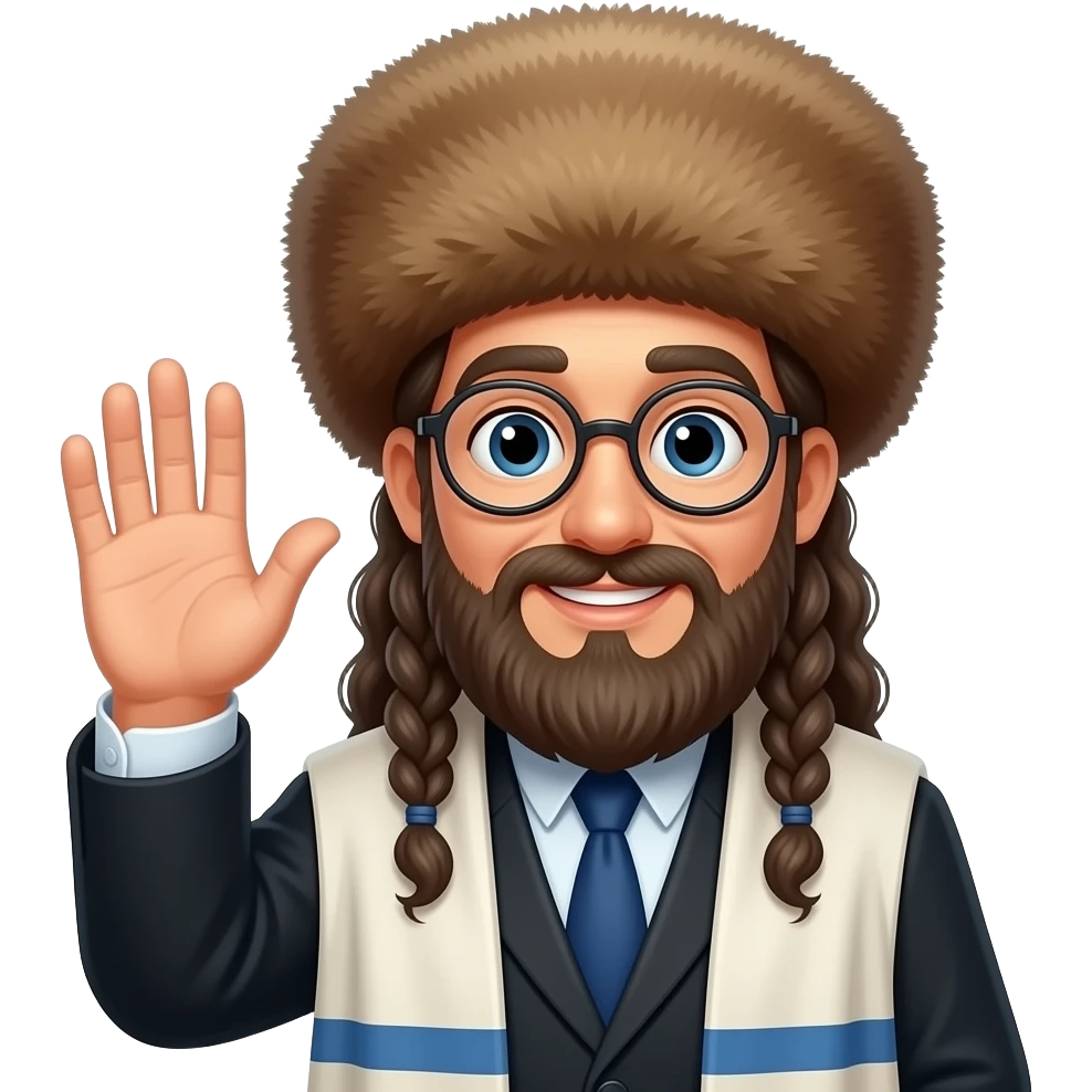 Orhodox Jew with long curls big hatshabbot shalome emoji