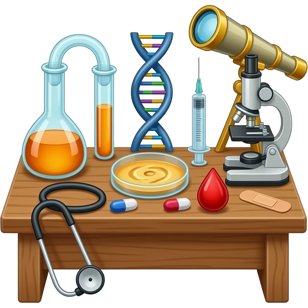 ⚗🧪🧫🧬🩺💉🩸🩹💊🔬🔭 emoji
