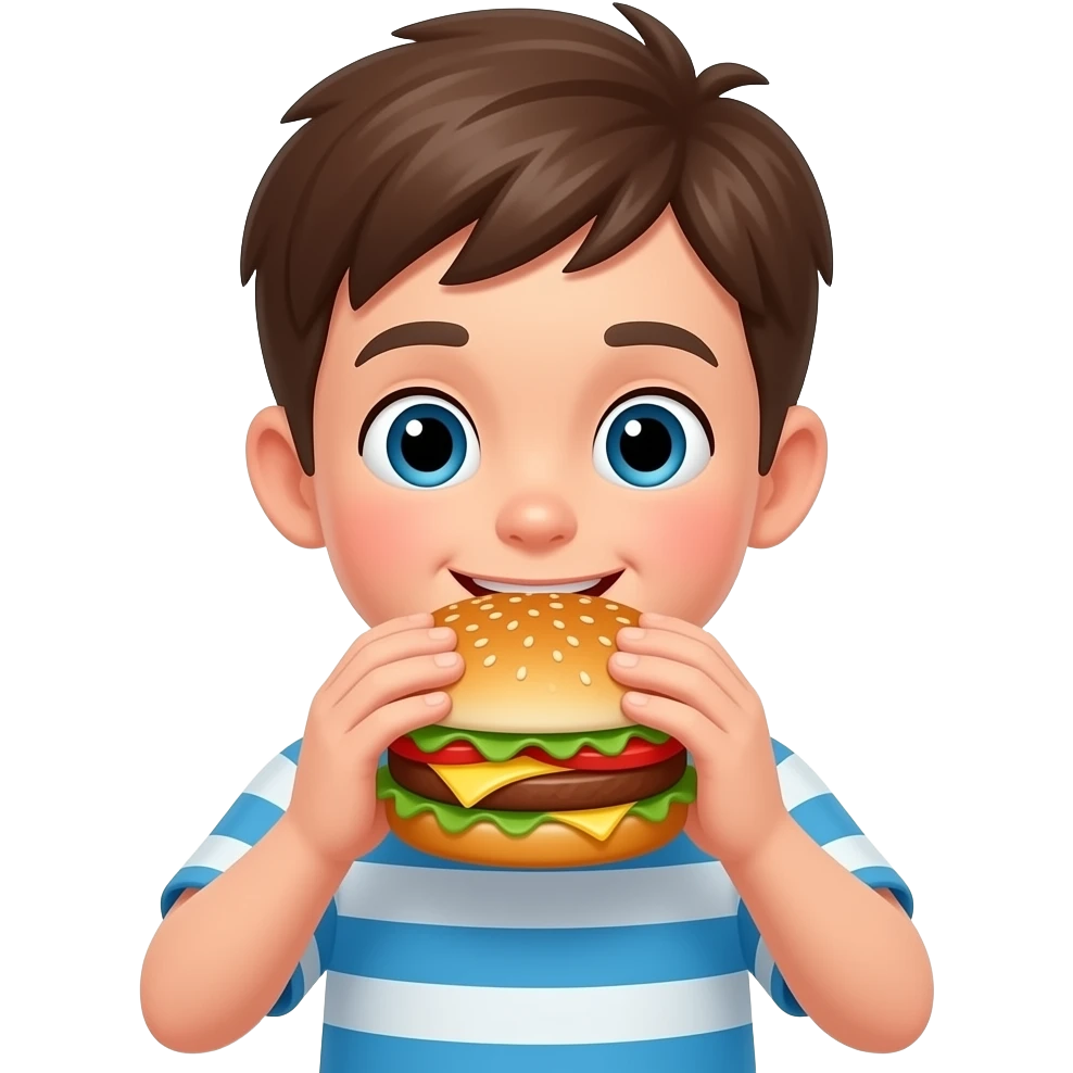 boy eating burger emoji