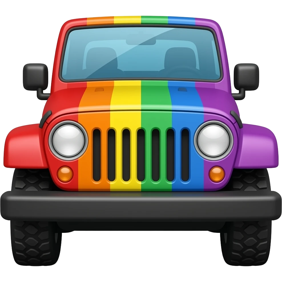 A rainbow Jeep emoji