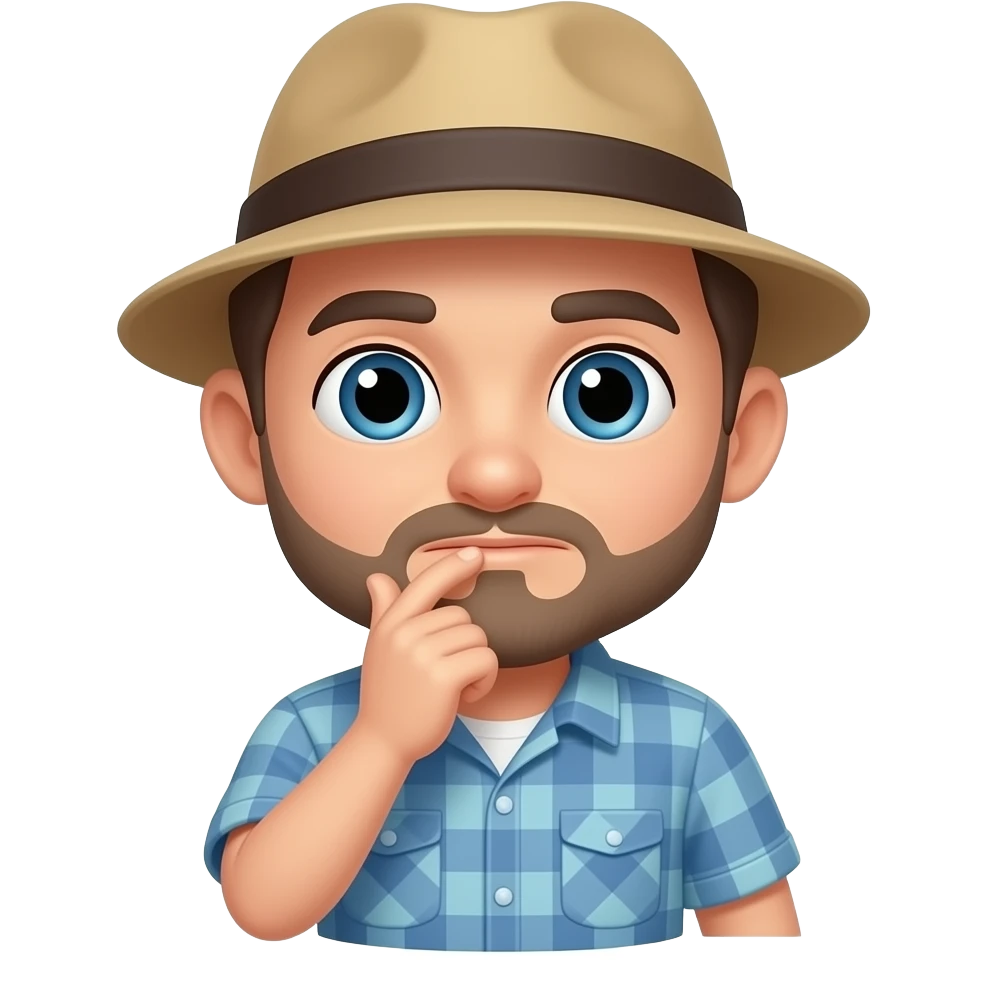 The tourist was thinking hard emoji