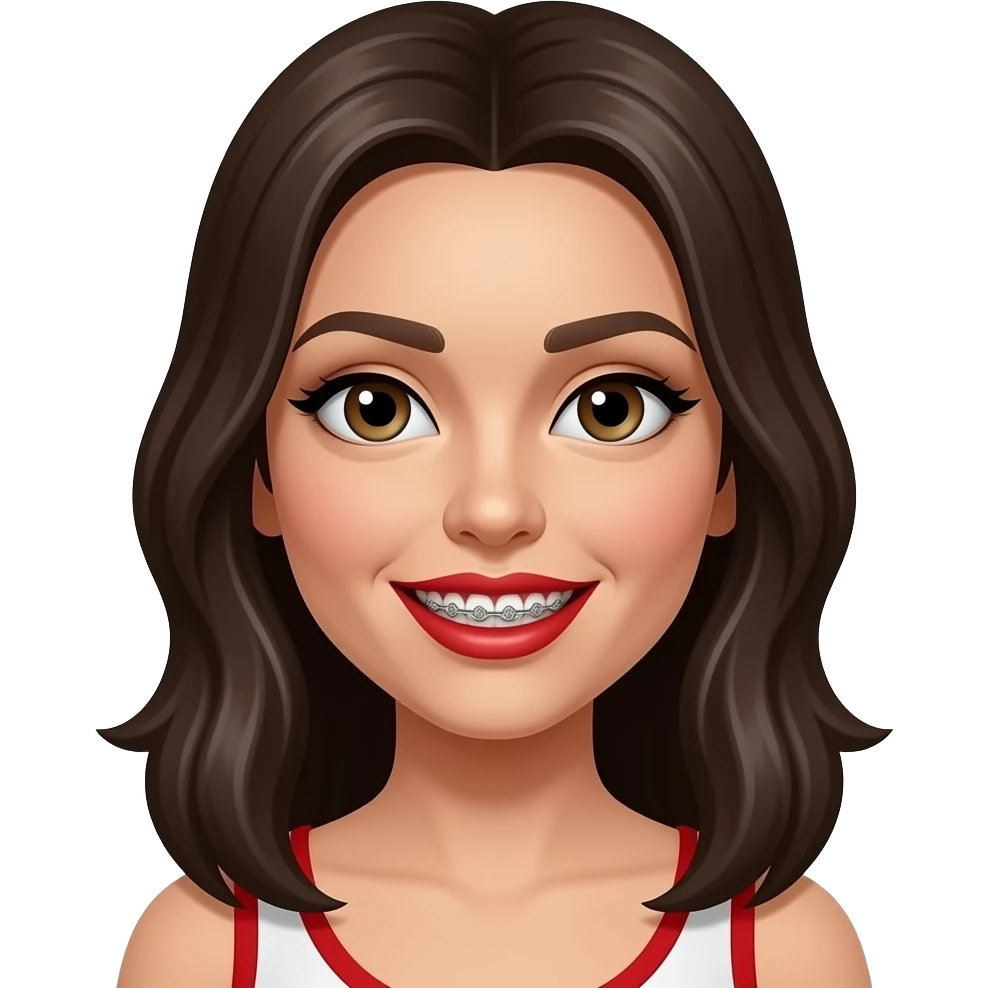 I woman wearing red grillz her teeth should be red emoji
