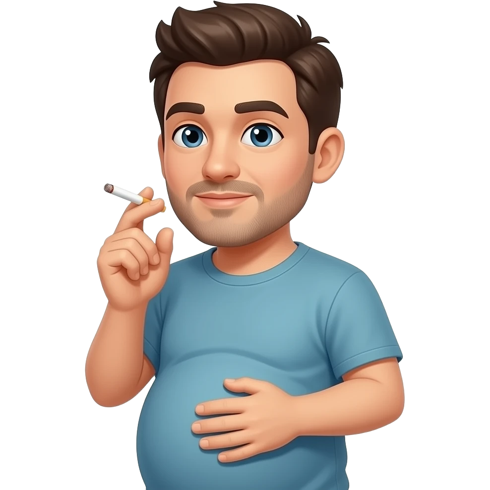 pregnant man twink smoking a sigarette emoji