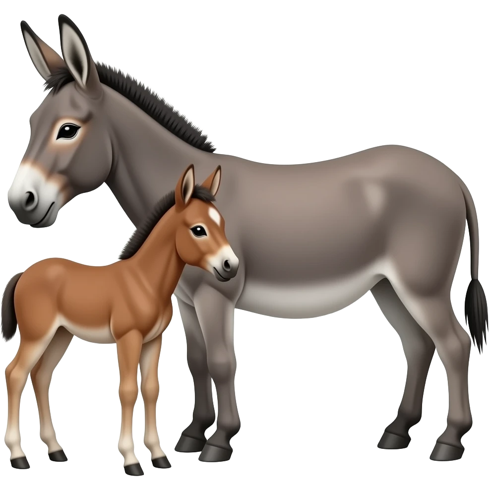 Donkey and foal emoji