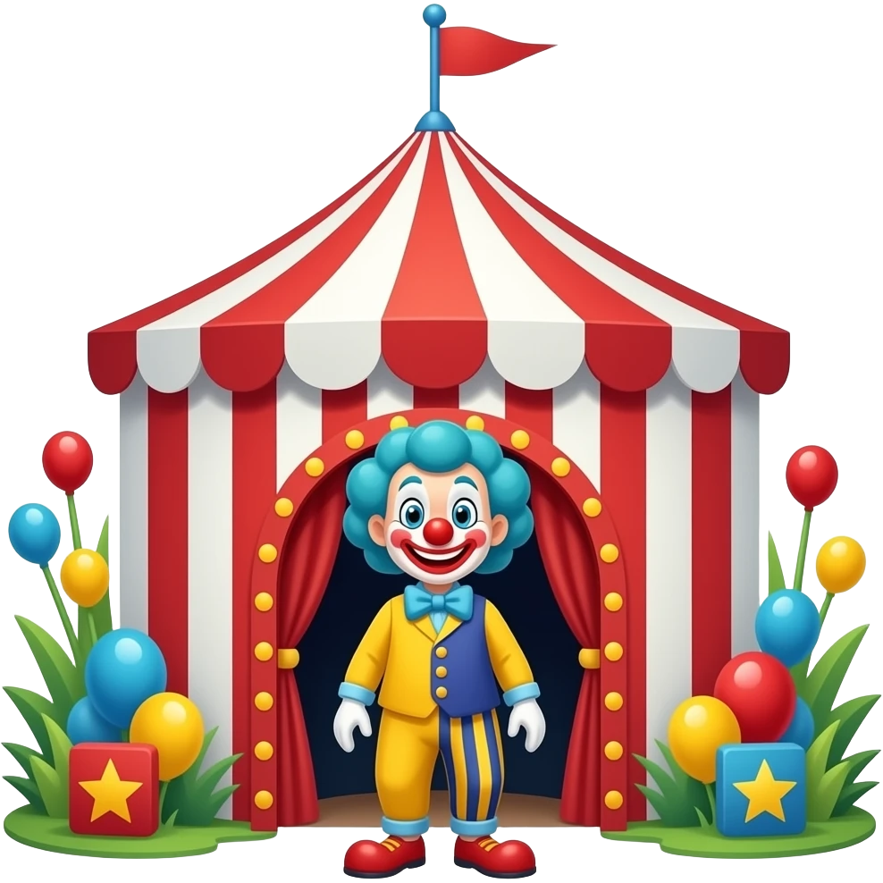 amusement park clown fun house entrance emoji emoji