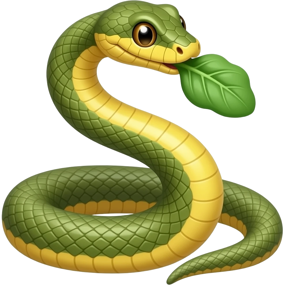 Snake eating spinach letter s emoji