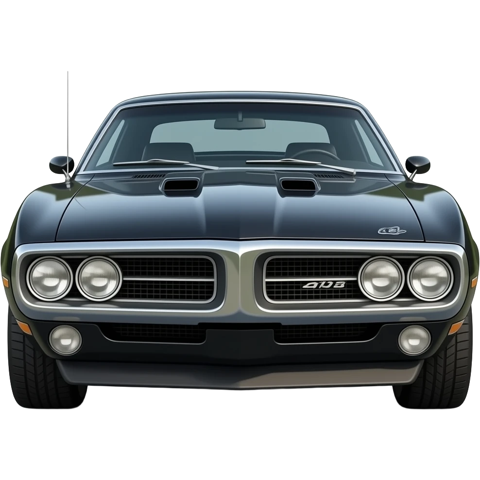 Black 1969 Firebird , hyper real, highly detailed emoji
