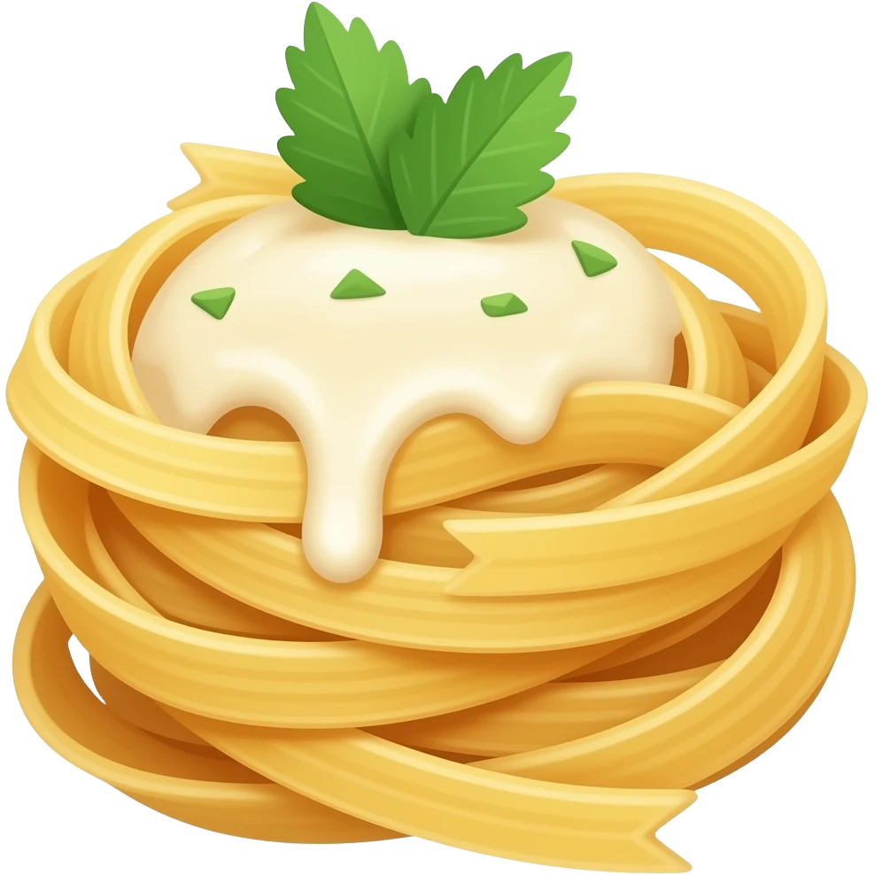 широкая лапша в сливочном соусе emoji