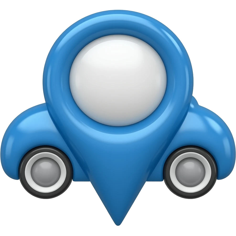 inflatable map pin car inside color 003B73 emoji
