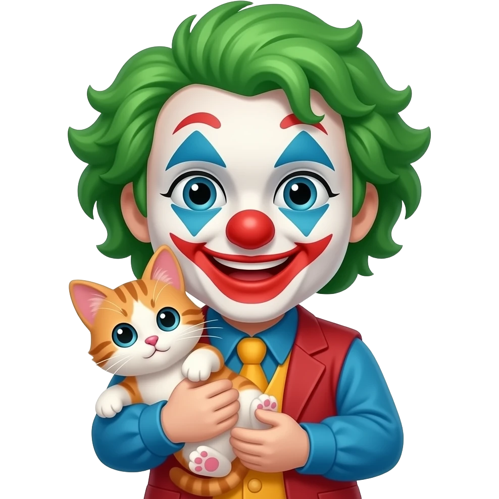 клоун держа котика, не интересно emoji