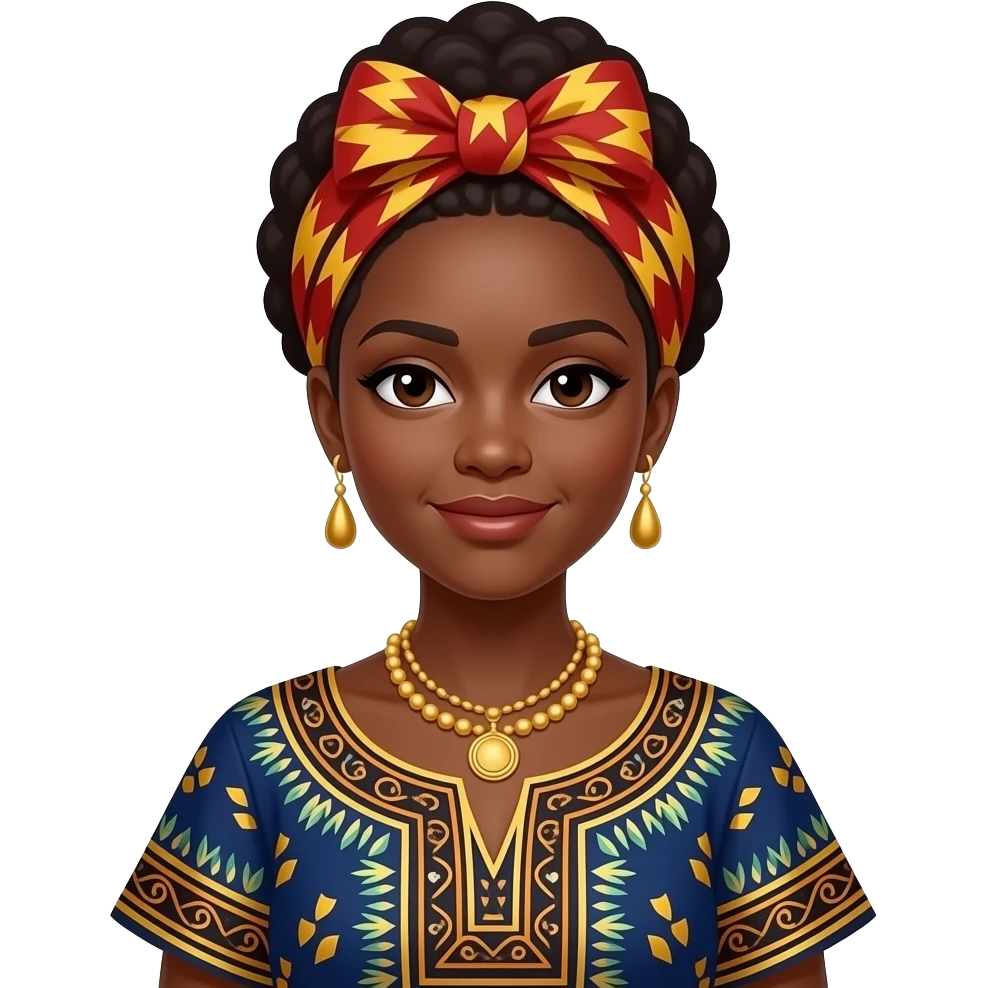 Make someone with Nigerian traditional chlothing a woman please emoji