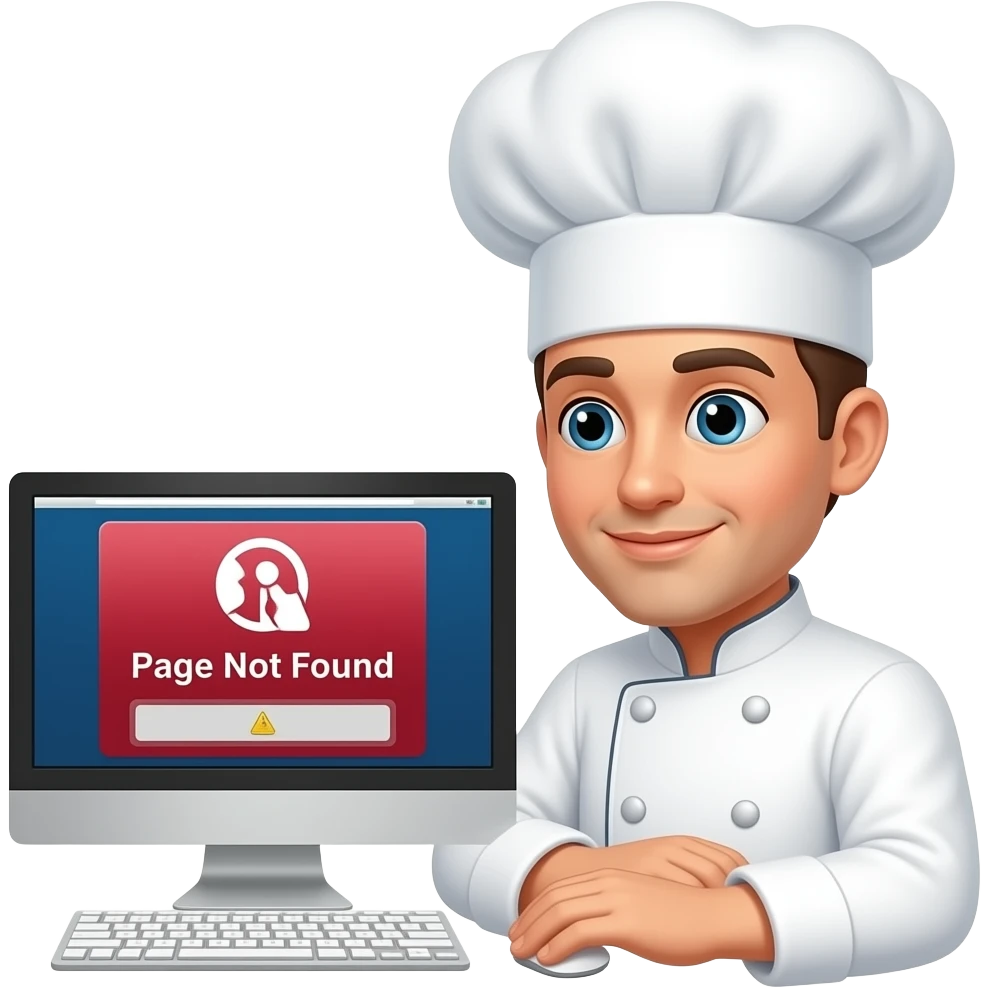 page not found chef emoji