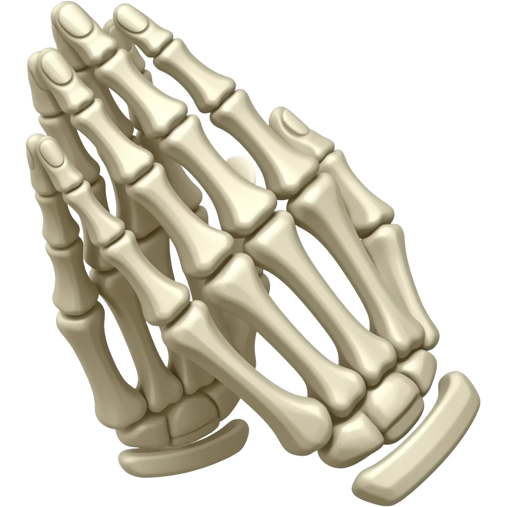 Skeleton hands praying emoji