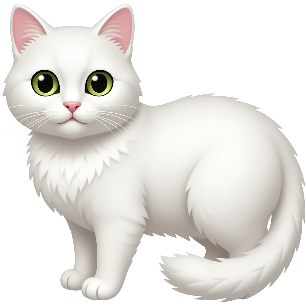 A white cat emoji