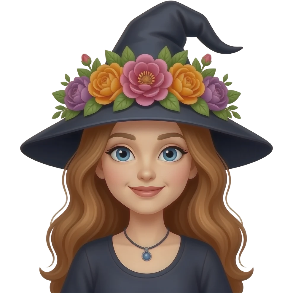 witch with bloom emoji
