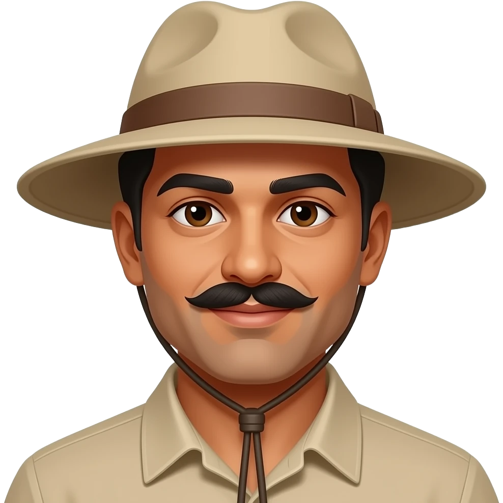 Indian guy with mustache with an Explorer head emoji
