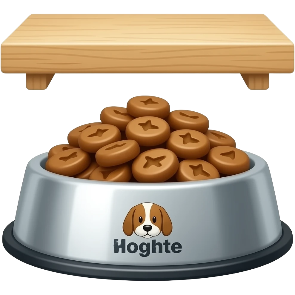 The shelves are above the dog's food bowl. emoji