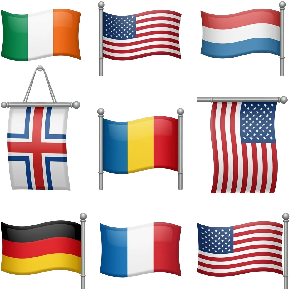 Flag different shapes emoji