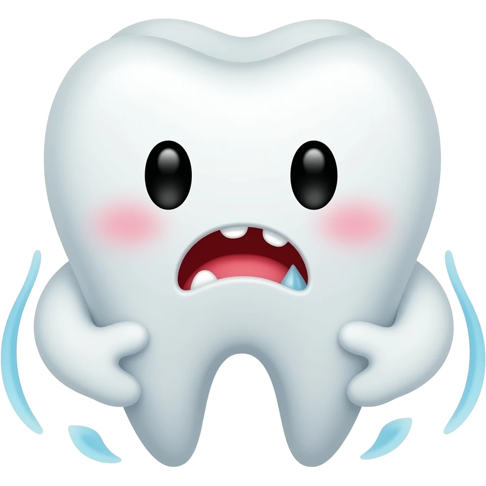 Cavity   Cute teeth getting hurted by two clean teeth emoji