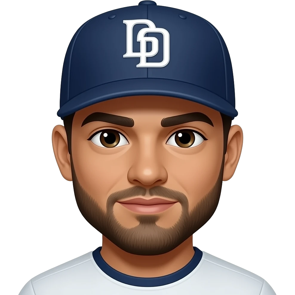 Men with padres hat emoji
