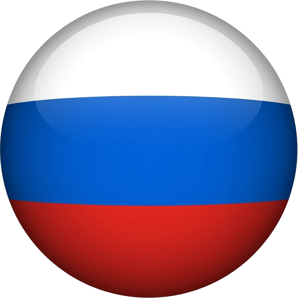 Russian flag on the globe with light solid red background emoji
