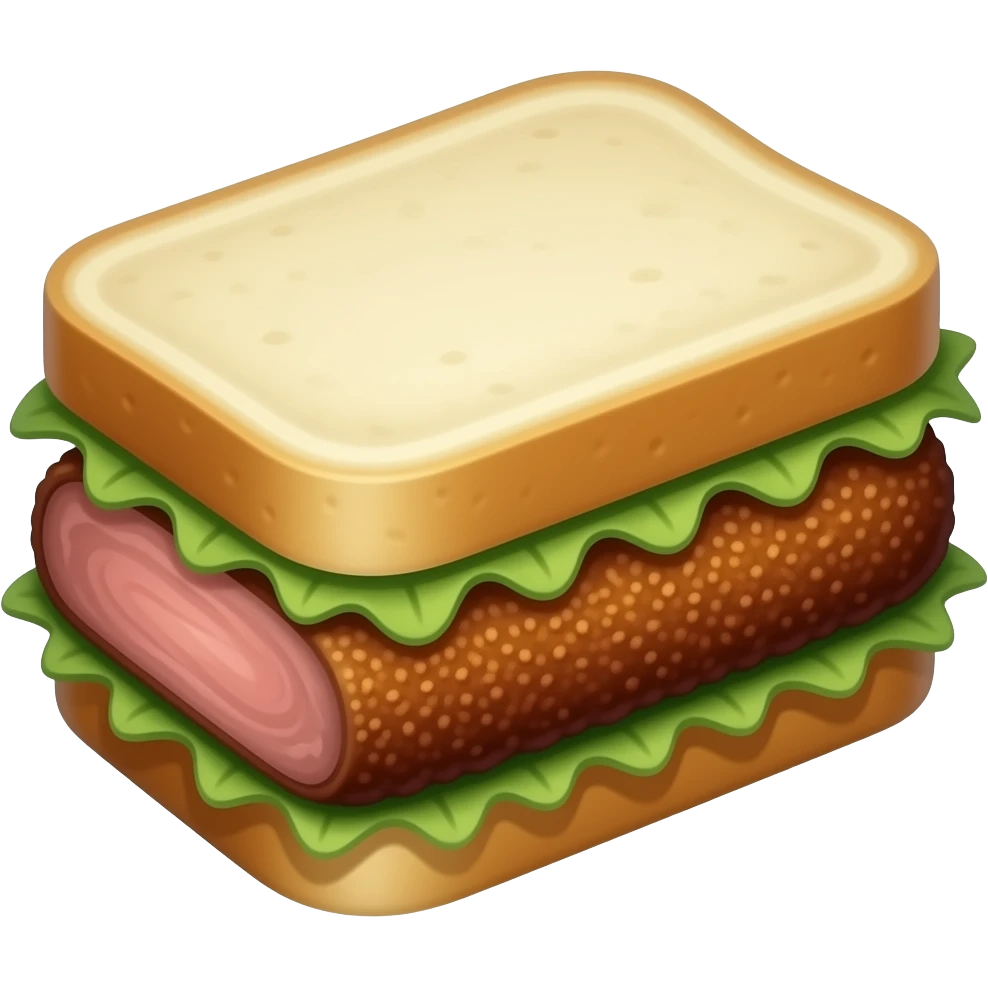 sandwich de pan migñon rectangular argentino de milanesa emoji