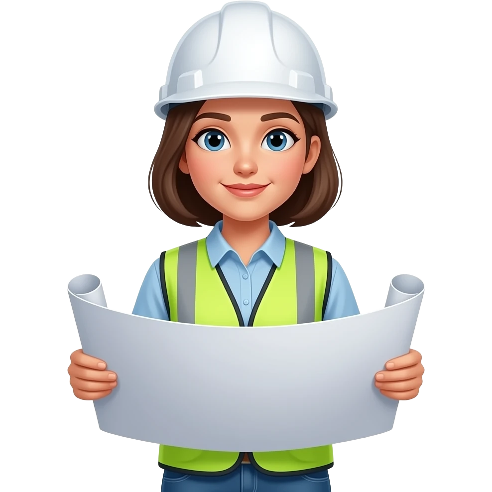 Girl civil engineer white hard hat emoji