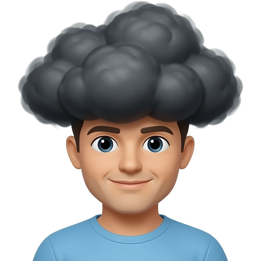 black cloud from head emoji