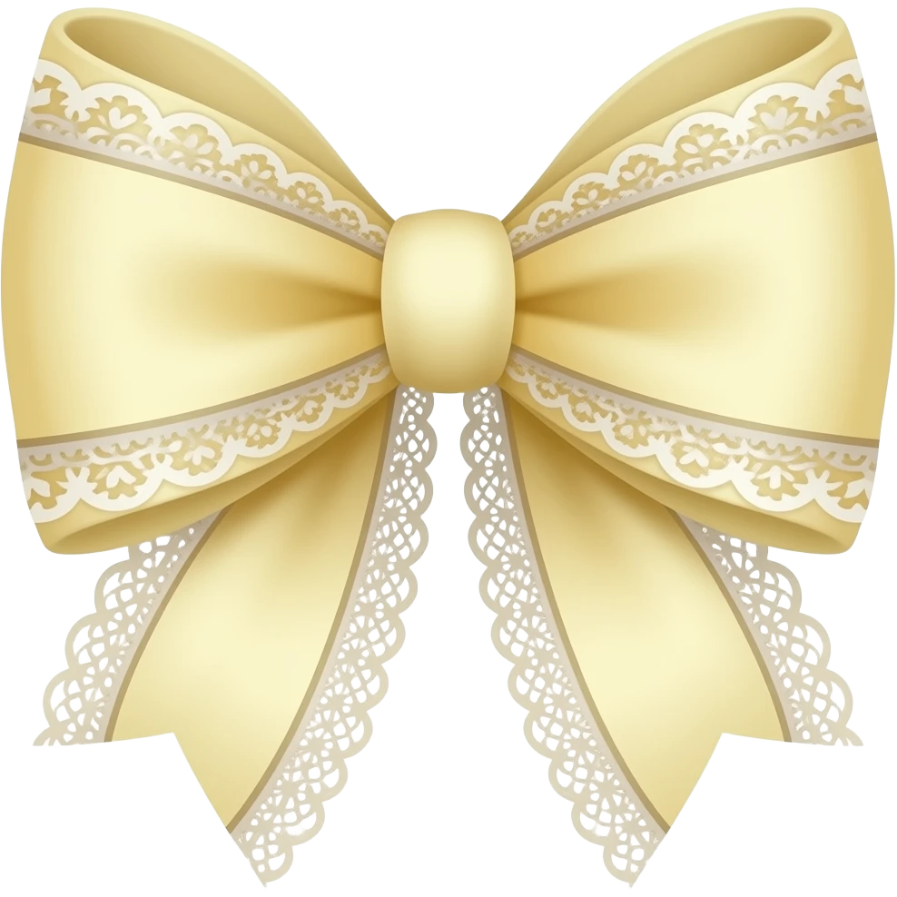 vintage rococo yellow pastel bow with lace and frills emoji