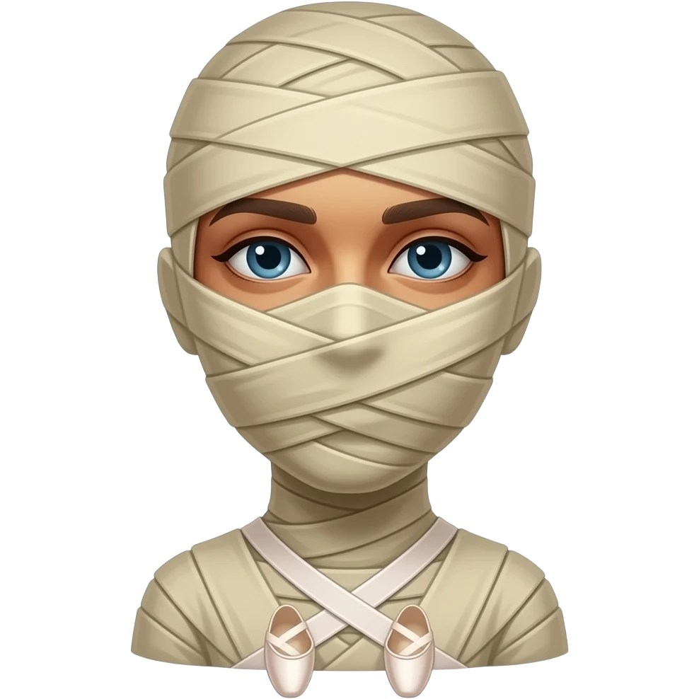 a mummy wearing ballet shoes emoji