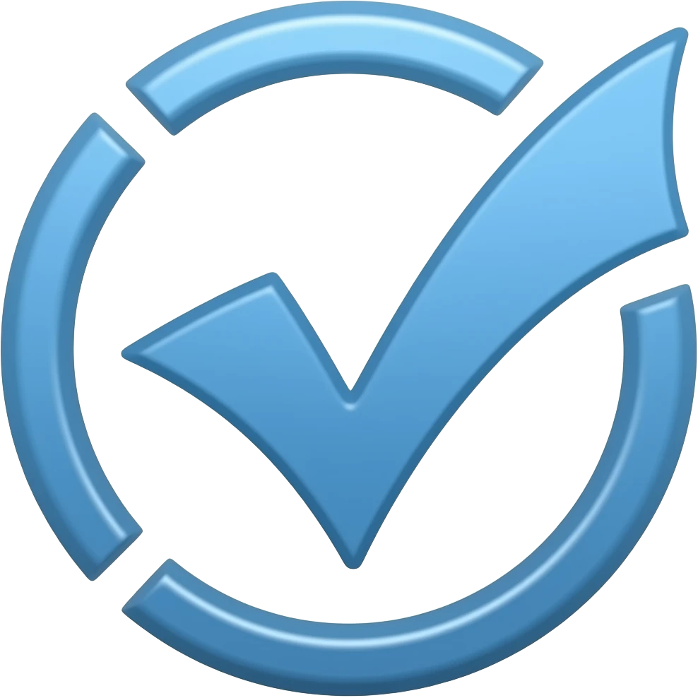 Tick mark ✅ In all blue fill with circular edge and points on circular edge all blue emoji