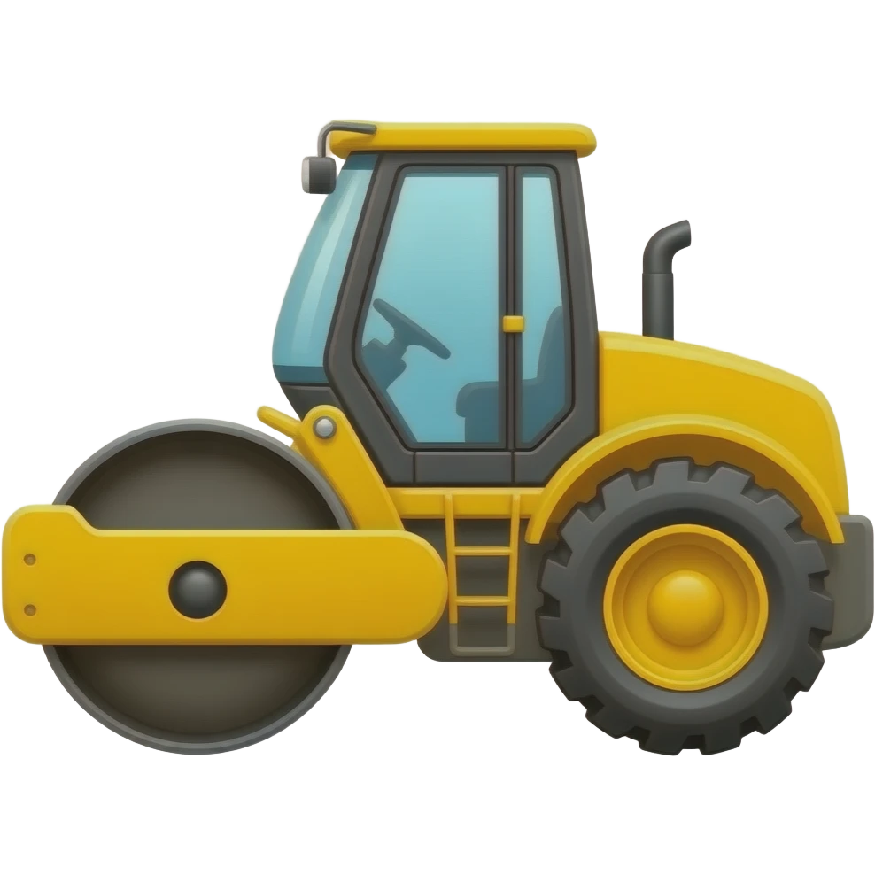 rouleau machine construction sideway yellow emoji