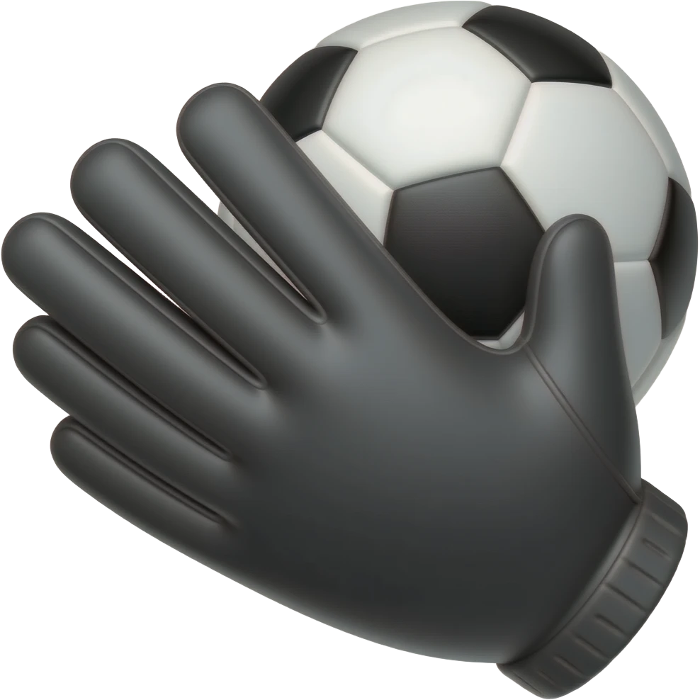 ONE SOCCER BLACK GLOVE WITH SOCCER BALL emoji